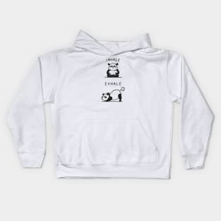 Inhale Exhale Panda Kids Hoodie